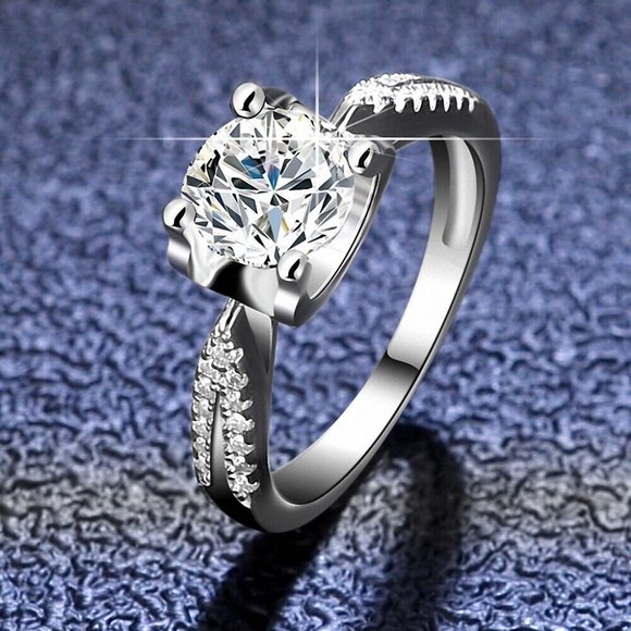 Jewelry - Stunning Real Certified White 1CT Diamond Moissanite Engagement Ring Size 7